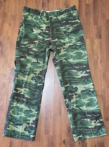 Vtg Wolverine Fleece Lined Vietnam Camo 6 Pocket Hunting Pants Made In USA 36x31 - Picture 1 of 9