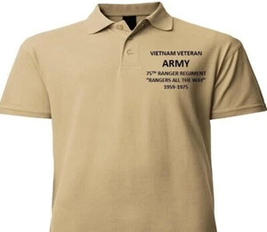 75TH RANGER REGIMENT* VIETNAM VETERAN* EMBROIDERED POLO SHIRT/SWEAT/JACKET. - Picture 1 of 5