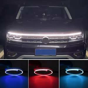 Car Dynamic Start Scan Hood Light Engine Cover Strip DRL Daytime Running Lights - Picture 1 of 15
