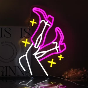 Cowboy Boots Neon Sign Led Neon Lights Neon Signs for Wall Decor Light Up Sig... - Picture 1 of 7