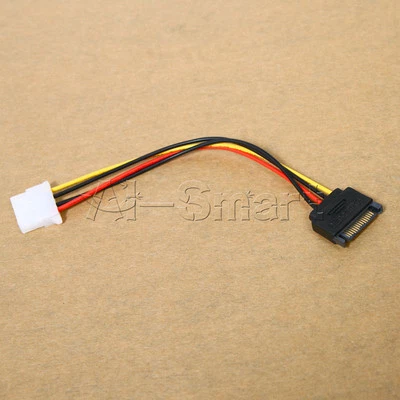 Male Female 4-pin Power Drive Adapter Cable to Molex IDE SATA 15-pin - Image 1 of 4