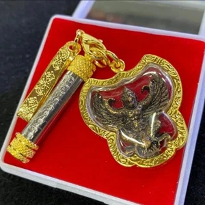 Garuda Gott Anhänger Takrut Yant Diamant Rüstung Talisman Clip kraftvolles thailändisches Amulett - Bild 1 von 5