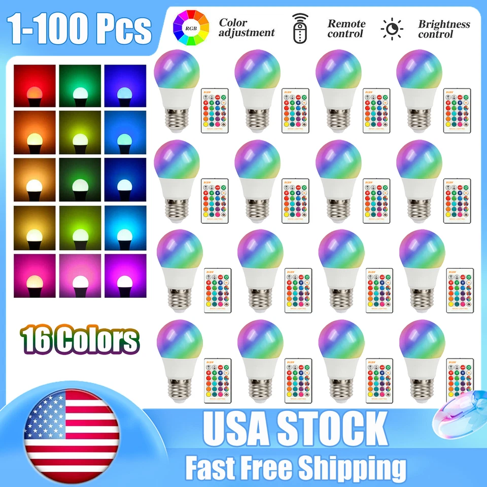 16 Color Changing Magic Light E27 RGB LED Lamp Bulb with Wireless Remote Control - Image 1 of 4