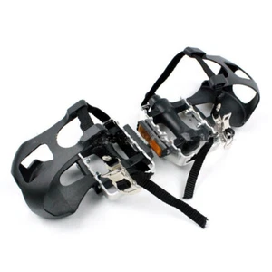 1 par de pedal universal para bicicleta de ciclismo con clips y correas para los dedos de la punta - Imagen 1 de 10