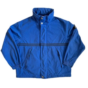 Vtg Nautica Lightweight Jacket Mens Blue Medium Hidden White Hoodie Zip Pockets  - Picture 1 of 15