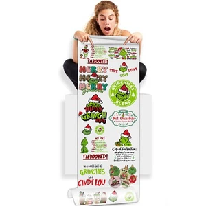 "Hoja de pandillas DTF The Grinch Collection, transferencias DTF, lista para presionar 22"" X 60" - Imagen 1 de 2