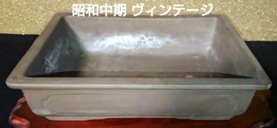 Japanese Tokoname Ware Black Clay Rectangular Bonsai Pot W24.0×D31.8×H8.3cm F/S - Image 1 of 4