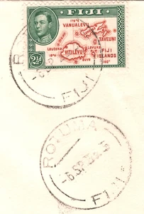 FIJI Cover KGVI 2½d ISLANDS MAP Stamp *ROTUMA* CDS Suva 1955 {samwells}XC385 - Picture 1 of 11