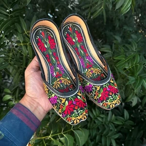 Women Designer Flat Mojari Bridal Punjabi Jutti Ethnic Ballerinas DD224 - Picture 1 of 5