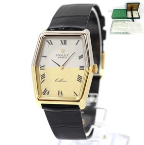 1983 Rolex Cellini Hexagonal 4107 18K Yellow Gold Two Tone Box Papers - Picture 1 of 7