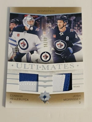 2024-25 Upper Deck Ultimate Hockey HELLEBUYCK/MORRISSEY 14/49 Dual 3 Color Patch - Image 1 of 4
