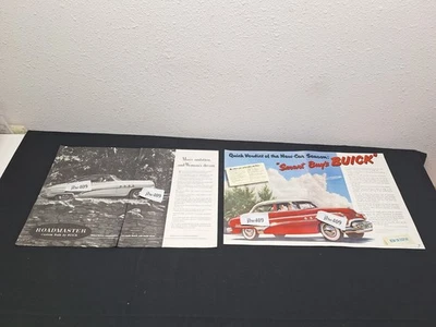 2 Vintage 1951 BUICK ADS Original Print Ad Literature - Image 1 of 3