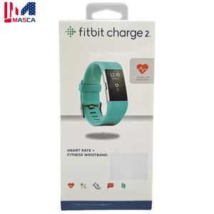 Fitbit Charge 2 HR Heart Rate Monitor Wearable Fitness Activity Tracker Cyan US - Picture 1 of 6