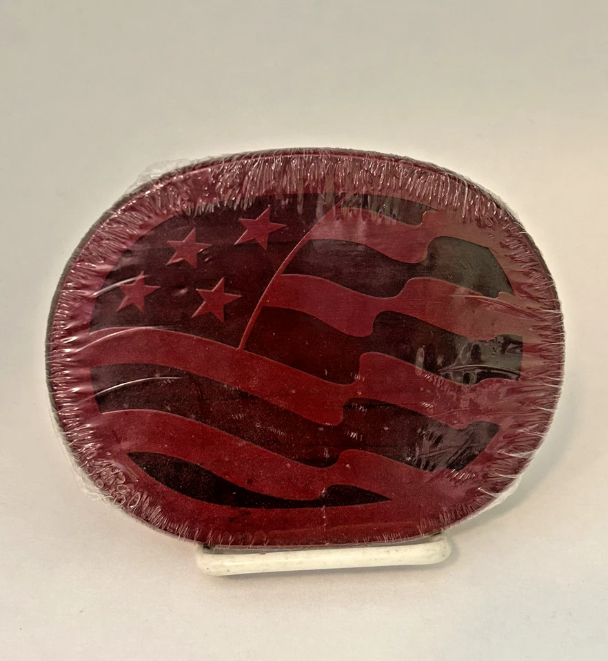 Longaberger WoodCrafts Lid 2002 American Celebration Stars & Stripes Red New  - Image 1 of 4