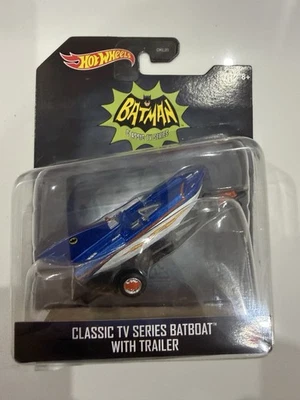 Hot Wheels - Classic TV Series Batboat With Trailer - 2020- Diecast Vehicle - Image 1 of 4