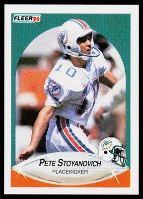 Pete Stoyanovich, 1990 Fleer Football Card, #248, Miami Dolphins, RC - Image 1 of 2