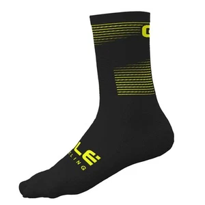 ALE Sprint Q-Skin Cycling Socks 16cm - Black-Yellow Performance Fit, L22231460 - Picture 1 of 1