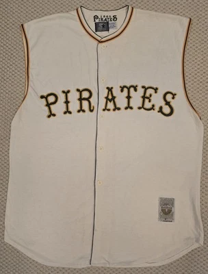 VTG STARTER PITTSBURGH PIRATES WHITE SLEEVELESS BASEBALL JERSEY 1960 MLB SZ XL - Image 1 of 4