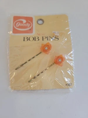 Alfileres Bobby Goody sin abrir con flores vintage años 70 Foto 1 de 4