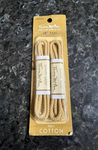 Thom McAn Schnürsenkel 18" Zoll hellbraun 100 % Baumwolle neu im Blisterpack kein UPC! Ein Paar - Bild 1 von 3