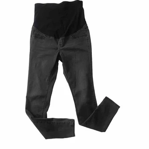 H&M Mama Maternity SZ 10 Super Skinny High Rib Jeans Faded Black Stretch Denim - Picture 1 of 8