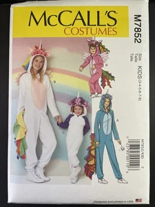 McCalls Sewing Pattern 7852 Childs Boys Girls Unicorn Costumes Size 3-8 Uncut - Picture 1 of 2