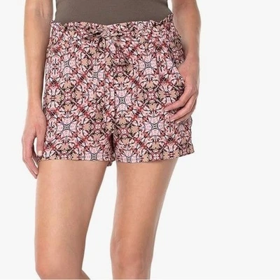 Liverpool Paper Bag Tie Front Porkchop Printed Viscose Shorts size 6 nwt - Image 1 of 4