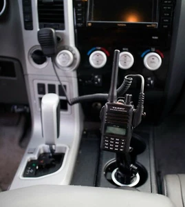 BaoFeng Icom Kenwood Yaesu HT Regulowana wysokość Uchwyt na kubek Uchwyt z wieszakiem mikrofonowym - Zdjęcie 1 z 4
