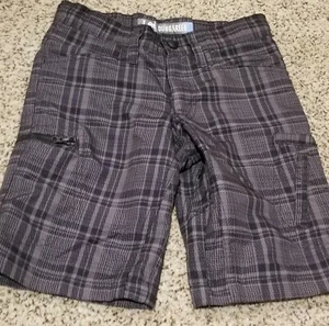 Lee Dungarees Boys Gray Plaid Cargo Shorts Size 6 Regular  - Picture 1 of 6