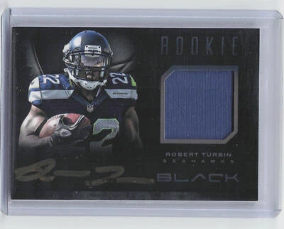 2012 Panini Black #29 Robert Turbin RC Jersey Auto 140/349 - Image 1 of 2