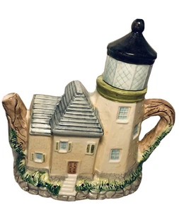 Olla de té faro de cerámica vintage de World Bazaars - Imagen 1 de 12