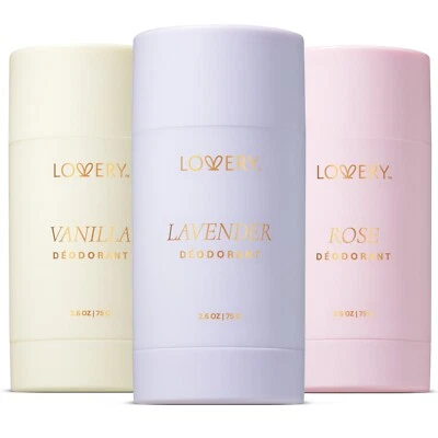 Vainilla, Lavanda, Rosa Desodorante en Barra, 3 Piezas 24 horas Control-Desodorantes Set de Regalo Foto 1 de 4