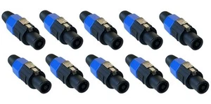 10 Pack SpeakOn Male Plug 4 Pole Conductor Pro Audio Speaker Cable Connector Lot - Picture 1 of 2