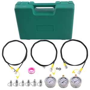 Hydraulic Pressure Testing Gauge Diagnostic Couplings Tools Kit For Excavator - Picture 1 of 12