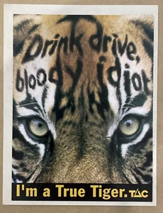 VFL vintage football sticker TAC Richmond Tigers 'Bloody Idiot' I’m A True Tiger - Picture 1 of 2