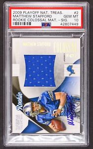 2009 NATIONAL TREASURES ROOKIE COLOSSAL PATCH AUTO MATTHEW STAFFFORD /50 PSA 10