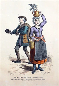 CRIS de PARIS (Carnavalet)- MARCHANDE de LAIT et MARCHAND de CHAUSSURES au 15e - Picture 1 of 2