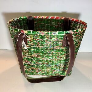 Foil Wrapper Tote Made In Bangladesh Brown Straps New With Tag