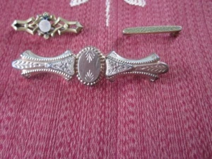 3 Antique Victorian Gold Filled Bar Pins - Picture 1 of 5