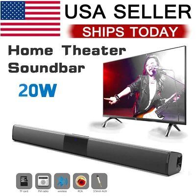 Barra de sonido de 22 pulgadas inalámbrico Bluetooth altavoz sistema de sonido de cine en casa para TV PC Foto 1 de 4