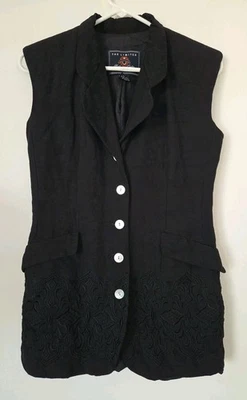 Chaleco De Colección The Limited Colección Negro Bordado XS Madreperla Botones Foto 1 de 4