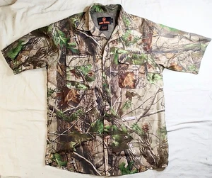 Game Winner Medium RealTree AGP Camo Short Sleeve ButtonUp With Open Fly On Back - Picture 1 of 6