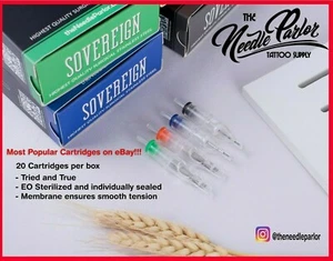 20 pcs Sovereign Cartridge Tattoo Needles RL/RS/M/CM *(Artist Preferred) - Picture 1 of 183
