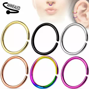 Women Men Body Jewelry Fake Septum Clip On Non Piercing Nose Ring NEW - Picture 1 of 9