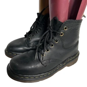 De Colección Dr Martens Niños Botas UK 1 US 2 Negro Cuero Cordones Botas de Combate MIE Años 80 - Imagen 1 de 10