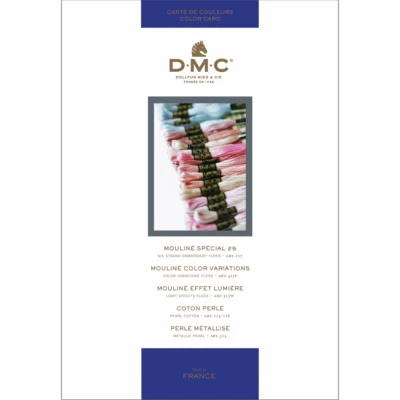 DMC Thread Shade Card with Real Thread Samples - Stranded, Pearl, Light Effects - Image 1 of 4