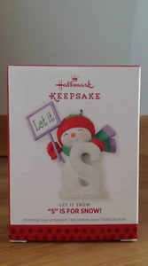 Hallmark Let It Snow S Is For Snow 2013 Christmas Ornament - Picture 1 of 1