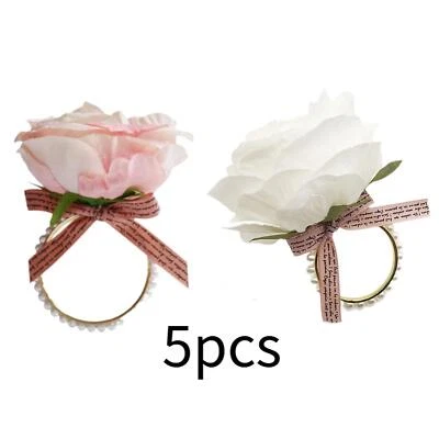 5x portatovaglioli con fibbie per tovaglioli floreali per matrimonio, - Immagine 1 di 2