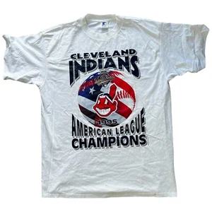 Camiseta De Colección Indios de Cleveland 1995 Serie Mundial Starter Adulto XL Chief Wahoo - Imagen 1 de 14