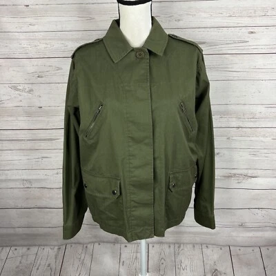 Kut from the Kloth Women's Cargo Utility Button Front Jacket Size Medium Green - Image 1 of 4
